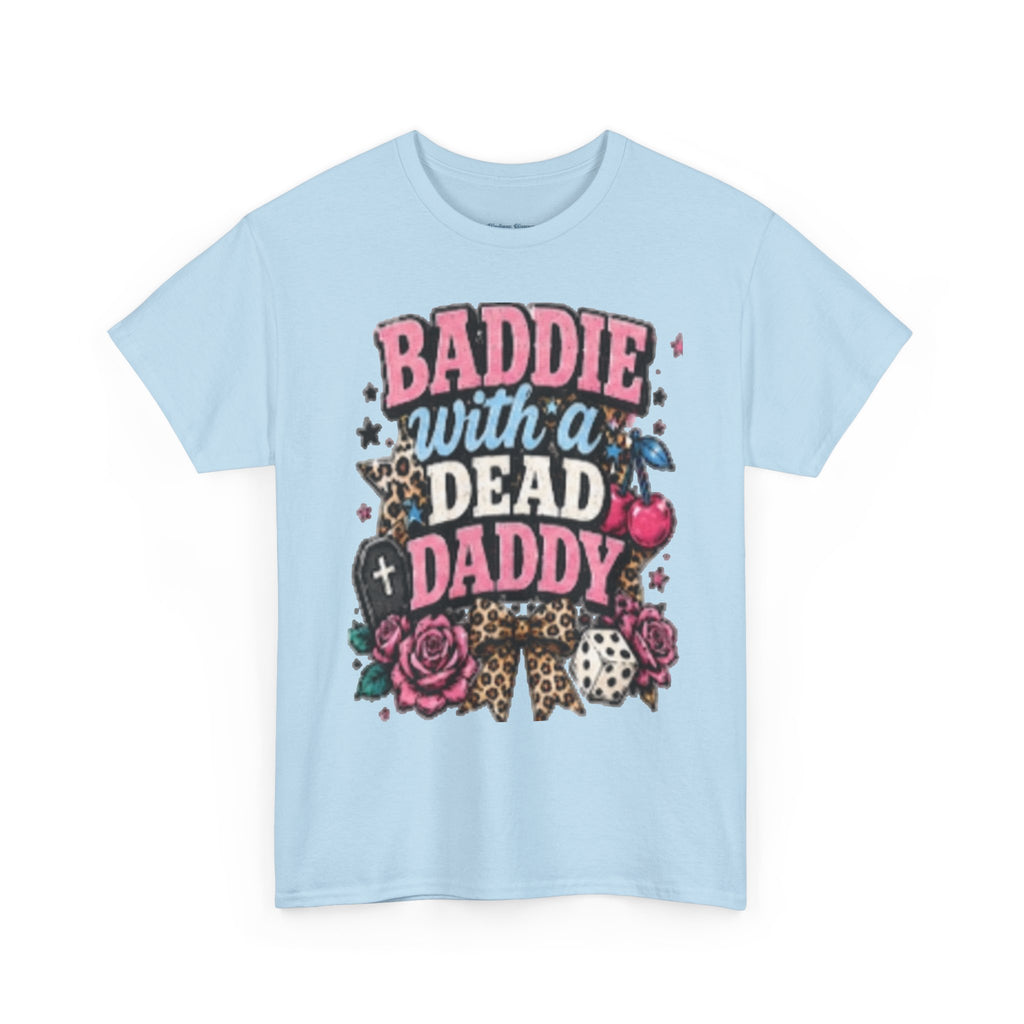 Baddie With a Dead Daddy Tee — Edgy Gothic Floral Graphic T‑Shirt