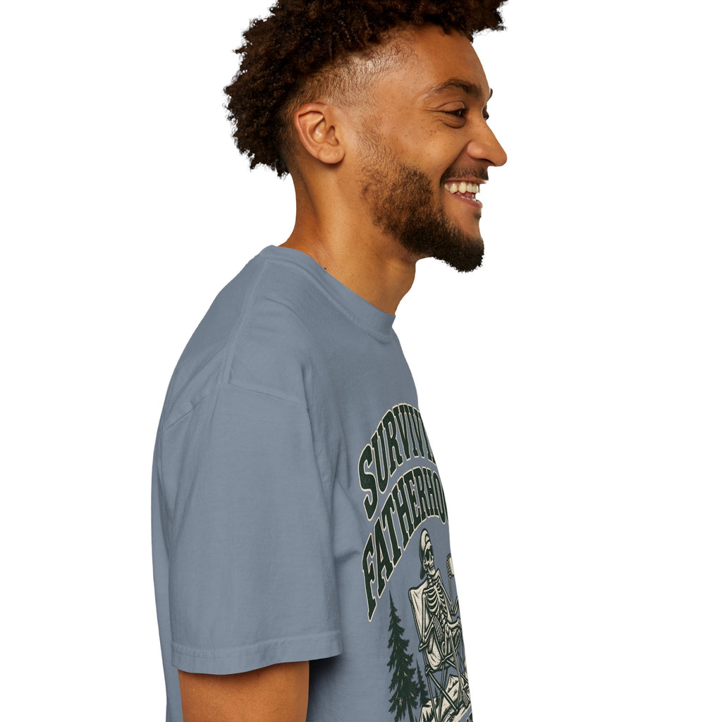 Surviving Fatherhood T-Shirt — 'One Day at a Time' Camping Dad Graphic Tee