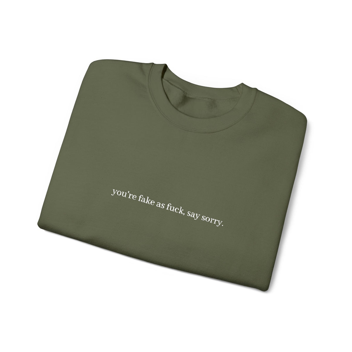 Minimalist Script Crewneck Sweatshirt — Subtle Center Text