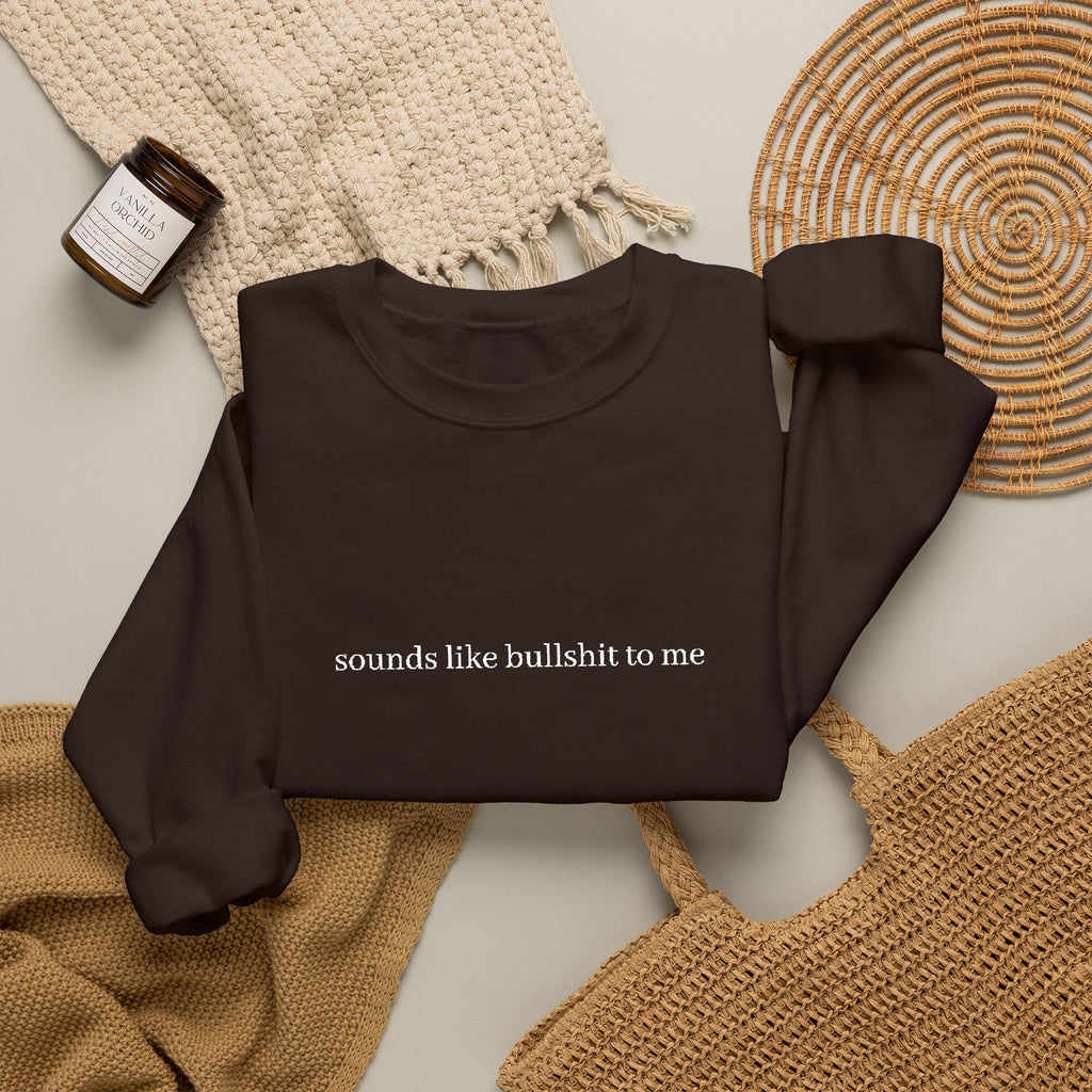 Minimal White Crewneck Sweatshirt — Subtle Center Script Design