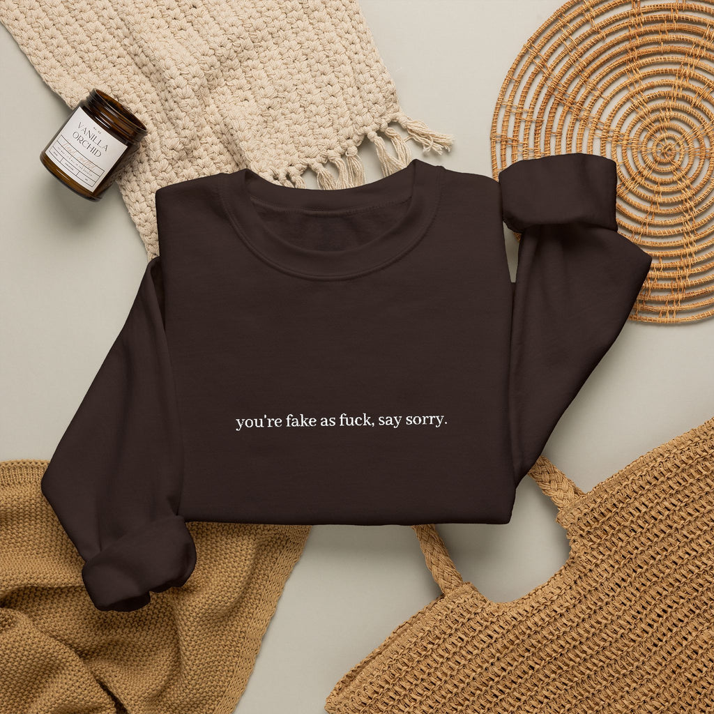 Minimalist Script Crewneck Sweatshirt — Subtle Center Text