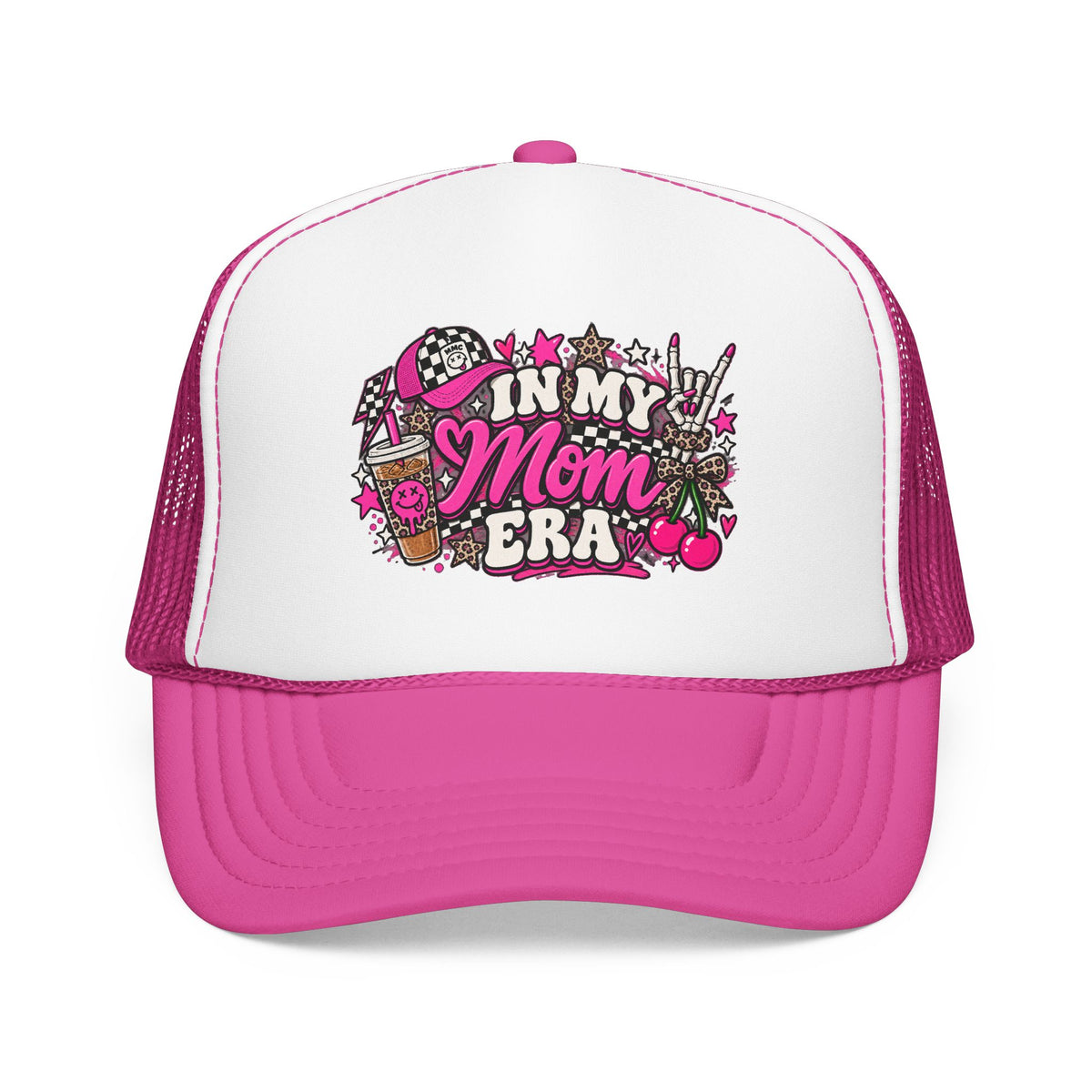 In My Mom Era Trucker Hat — Retro Floral Mom Pride Foam Cap