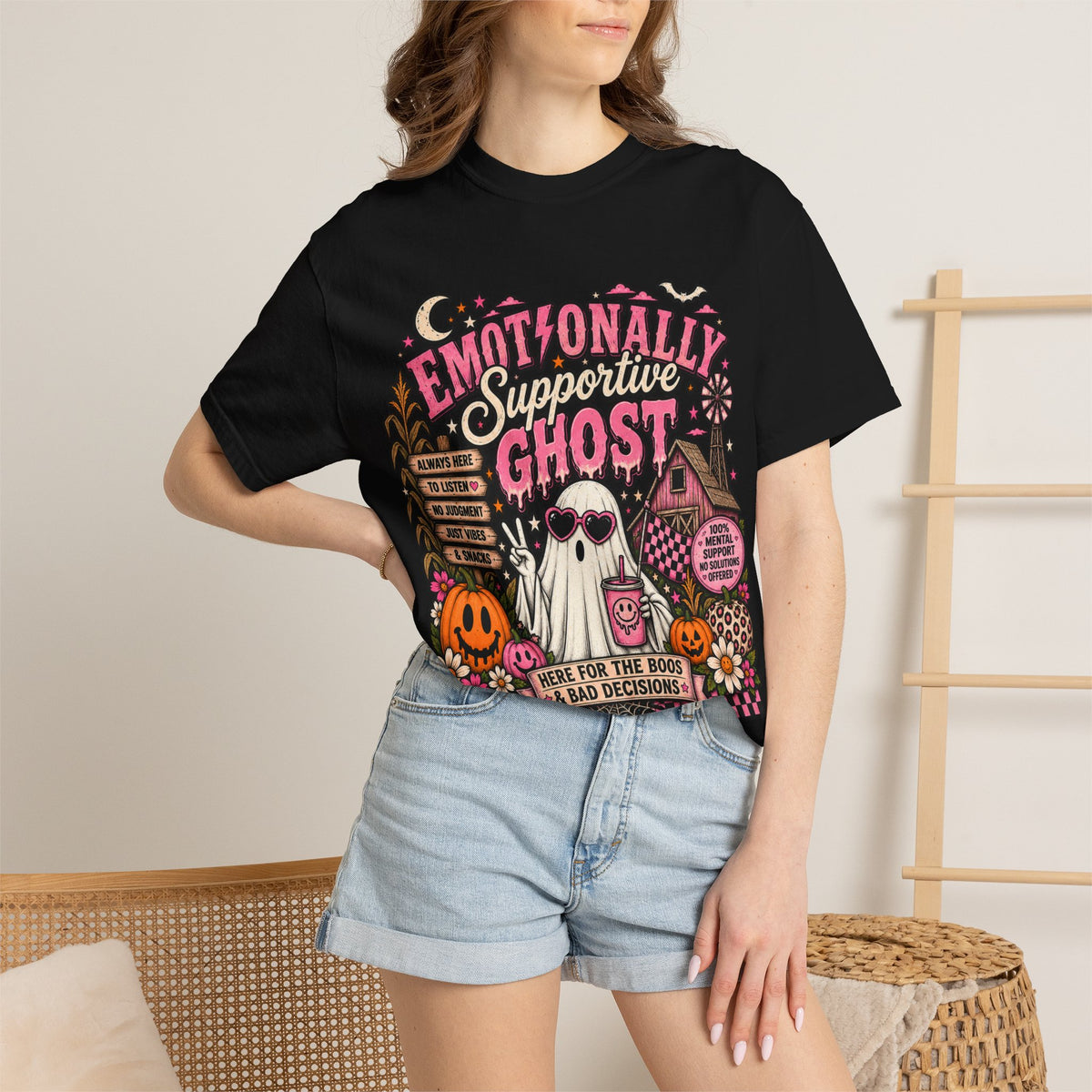 Halloween "Emotionally Supportive Ghost" T-Shirt