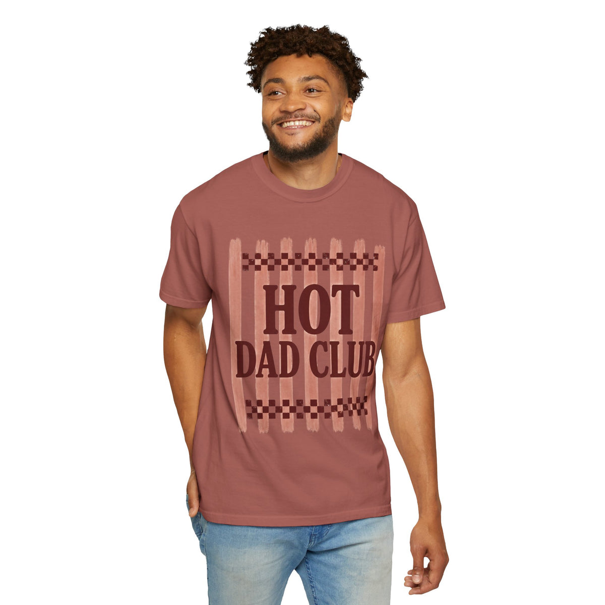 Hot Dad Club T-Shirt — Retro Check Fathers' Day Tee