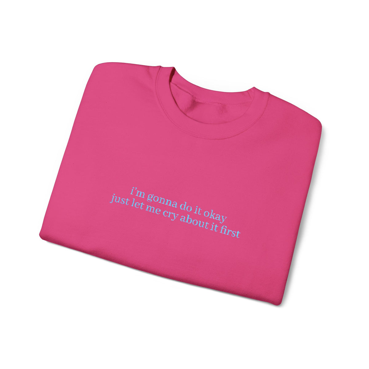Minimalist Blue Script Crewneck Sweatshirt