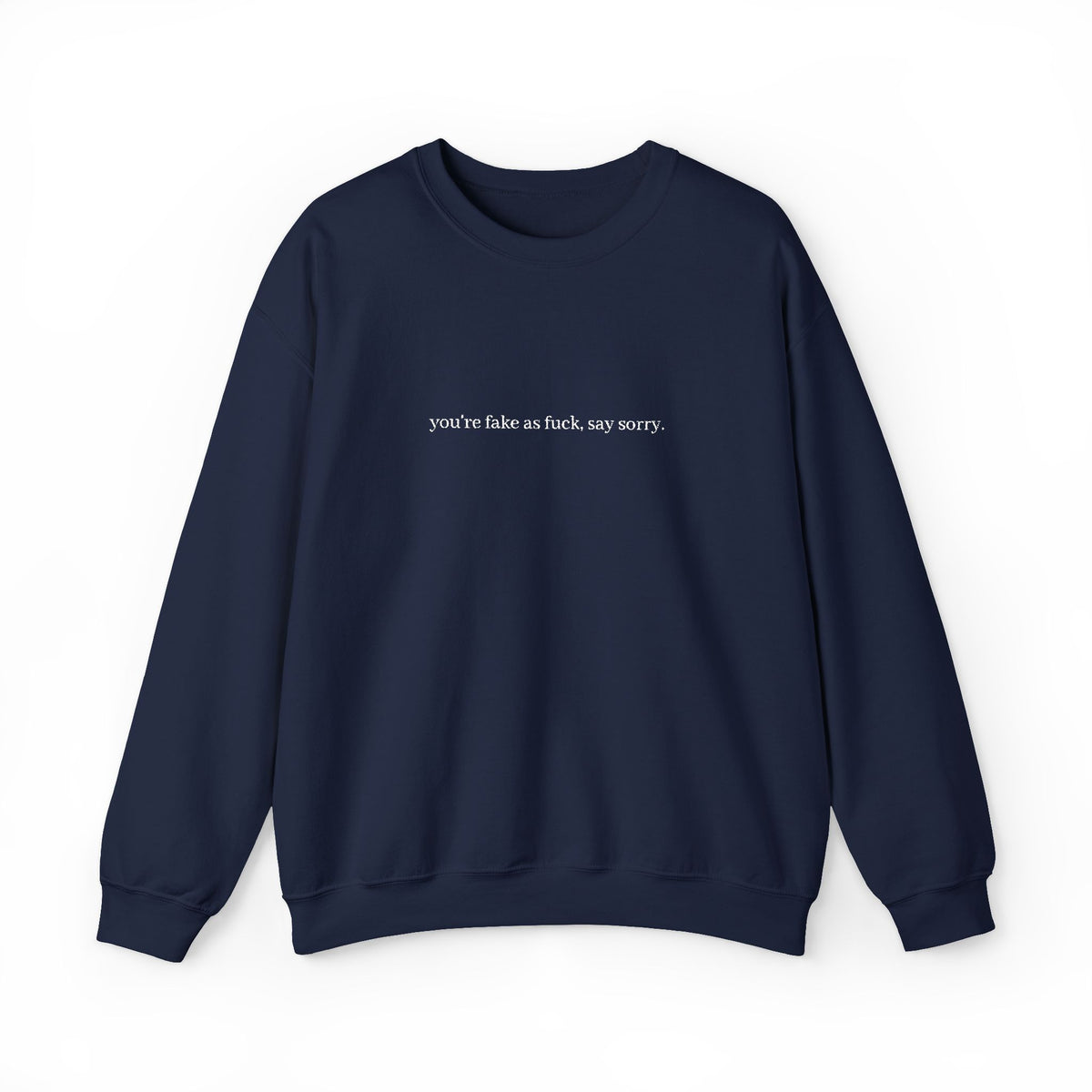 Minimalist Script Crewneck Sweatshirt — Subtle Center Text