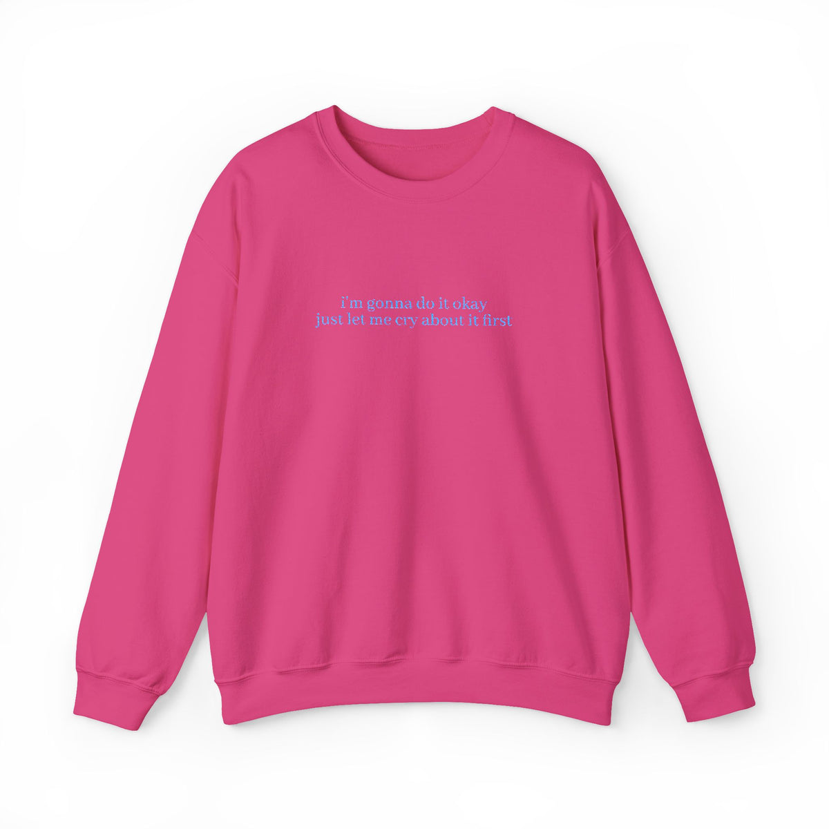 Minimalist Blue Script Crewneck Sweatshirt