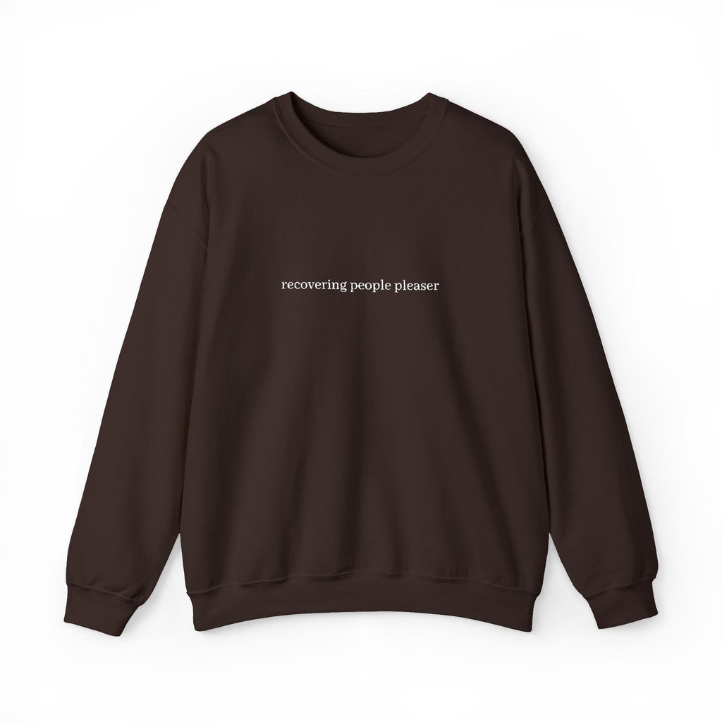 Minimalist Black Crewneck Sweatshirt with Subtle Center Text