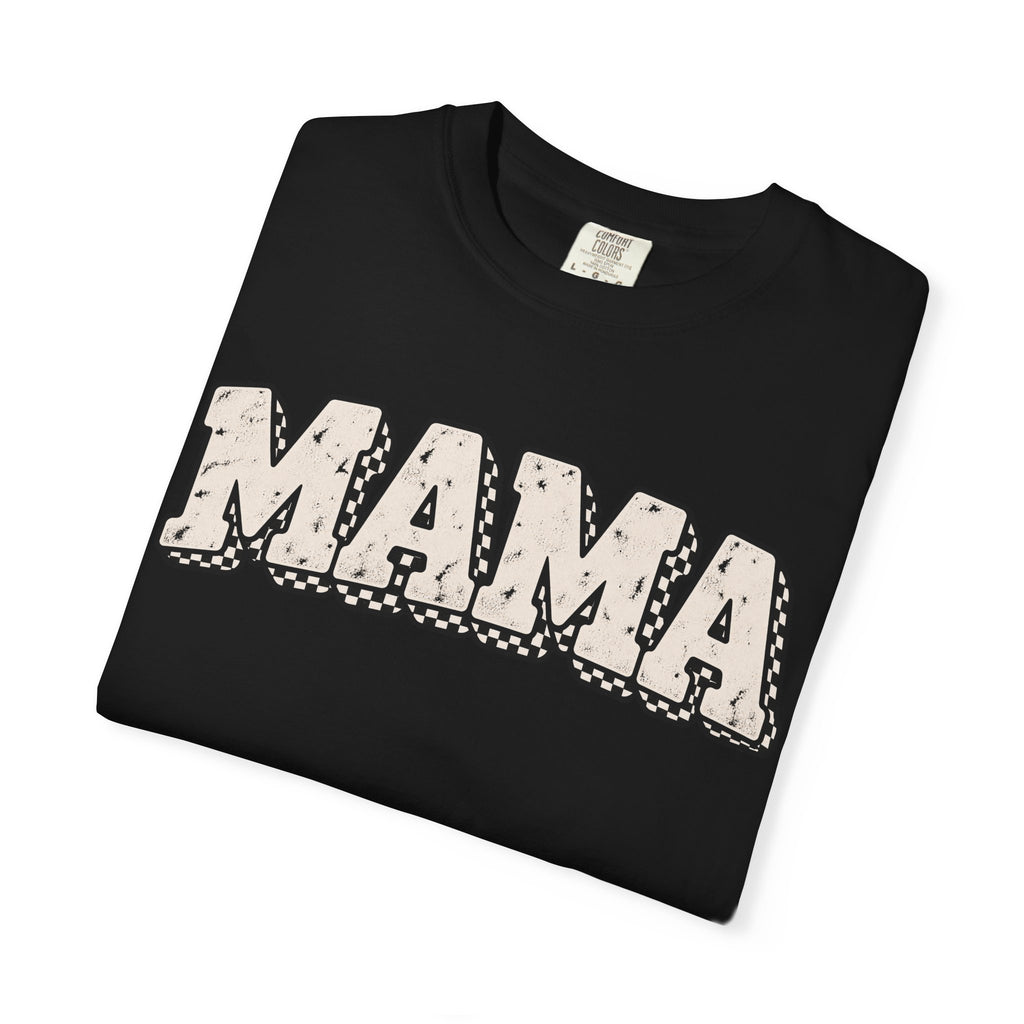 Mama Retro Graphic T-Shirt — Vintage Checkerboard Mom Tee