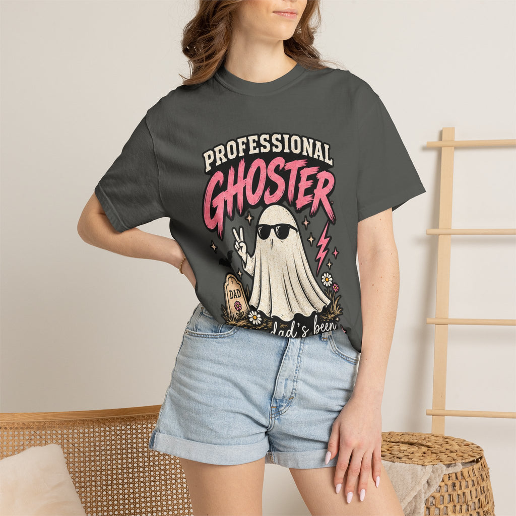 Professional Gh0ster T-Shirt — "Professional Ghoster: my dad's been doing it for years" Graphic Tee