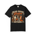 Dead Inside, Festive Outside Halloween T-Shirt — Funny Skeleton Pumpkin Tee