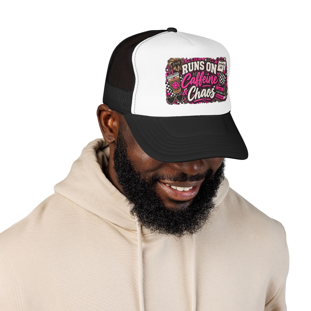Runs On Caffeine & Chaos Trucker Hat