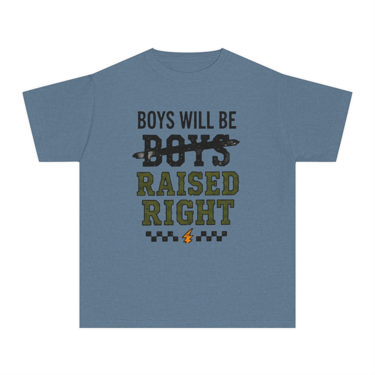 Youth Tee - "Boys Will Be Raised Right" Graphic Tee (Kid’s Positive Message Shirt)