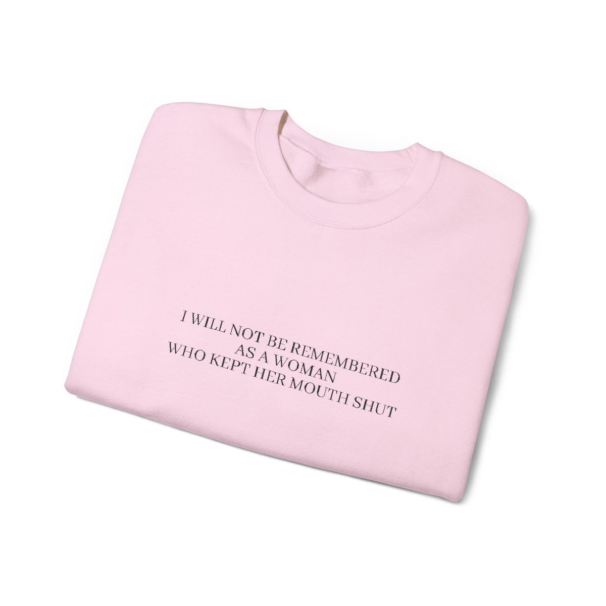 White Minimalist Crewneck Sweatshirt with Subtle Quote Print