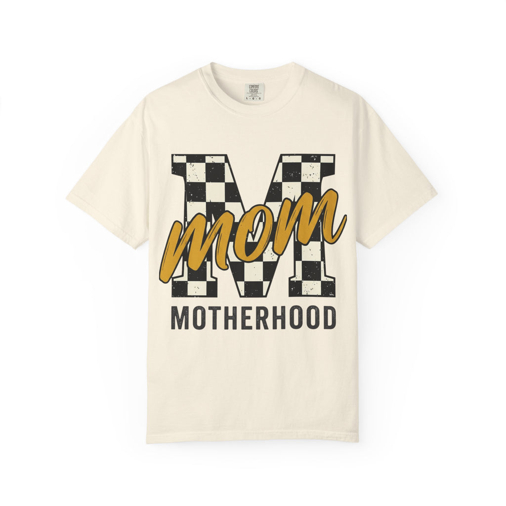 Mom Motherhood T-Shirt — Checker M Graphic Tee for Moms