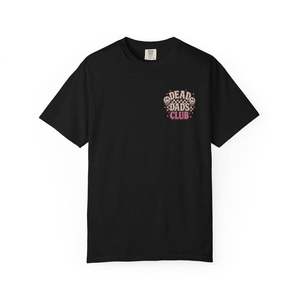 Dead Dads Club T-Shirt — Retro Skull Checkerboard Graphic