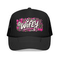 Wifey Foam Trucker Hat — Pink Retro Cherry Graphic Cap