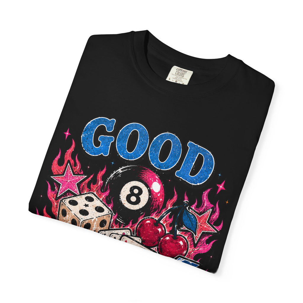 Good Girl Graphic T-Shirt — Retro Pool, Dice & Cards Design