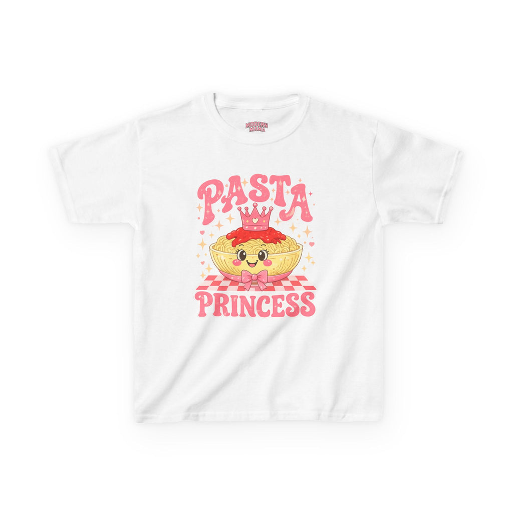 Kids Tee — 'Pasta Princess' Cute Cartoon Pasta Graphic Shirt for Girls