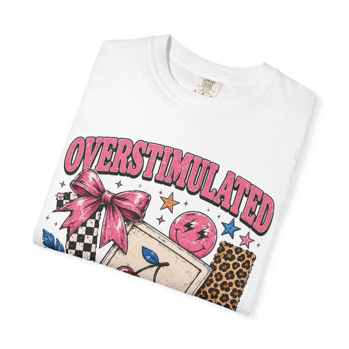 Overstimulated Moms Club T-Shirt — Retro Cherry Graphic Tee