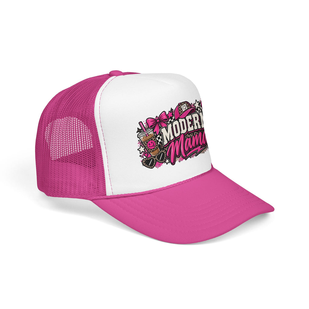 Modern Mama Trucker Hat – Pink Floral Foam Cap for Stylish Moms