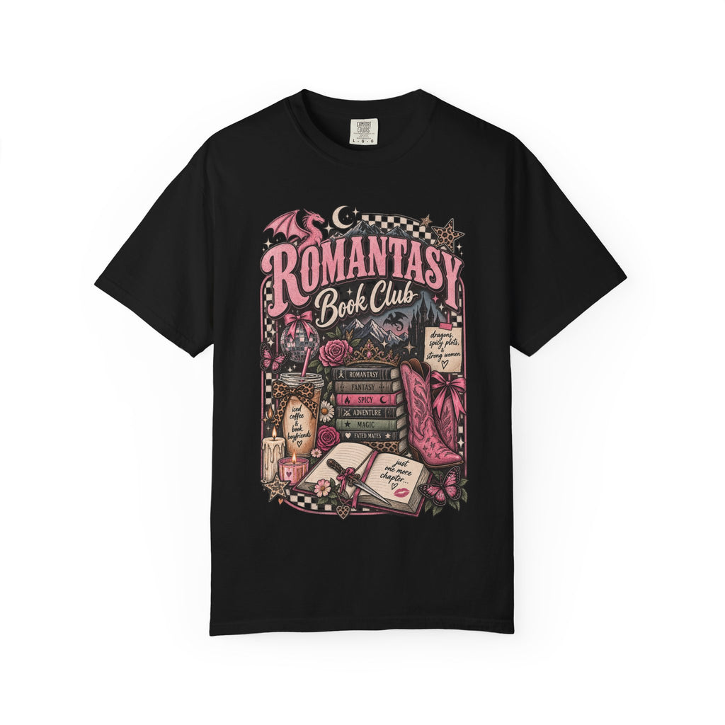 Romantasy Book Club T-Shirt — Cozy Gothic Romance Reader Tee