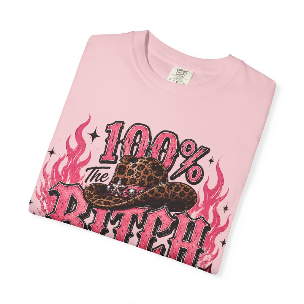 Graphic T-Shirt — "100% The Bitch I Think I Am" Retro Rocker Tee