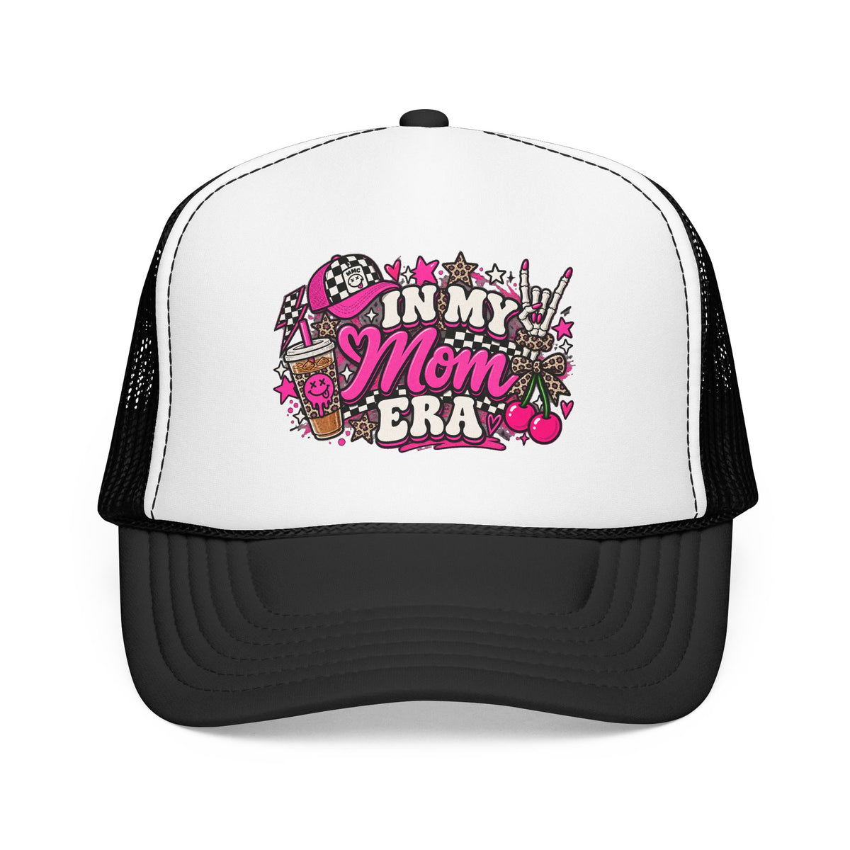 In My Mom Era Trucker Hat — Retro Floral Mom Pride Foam Cap