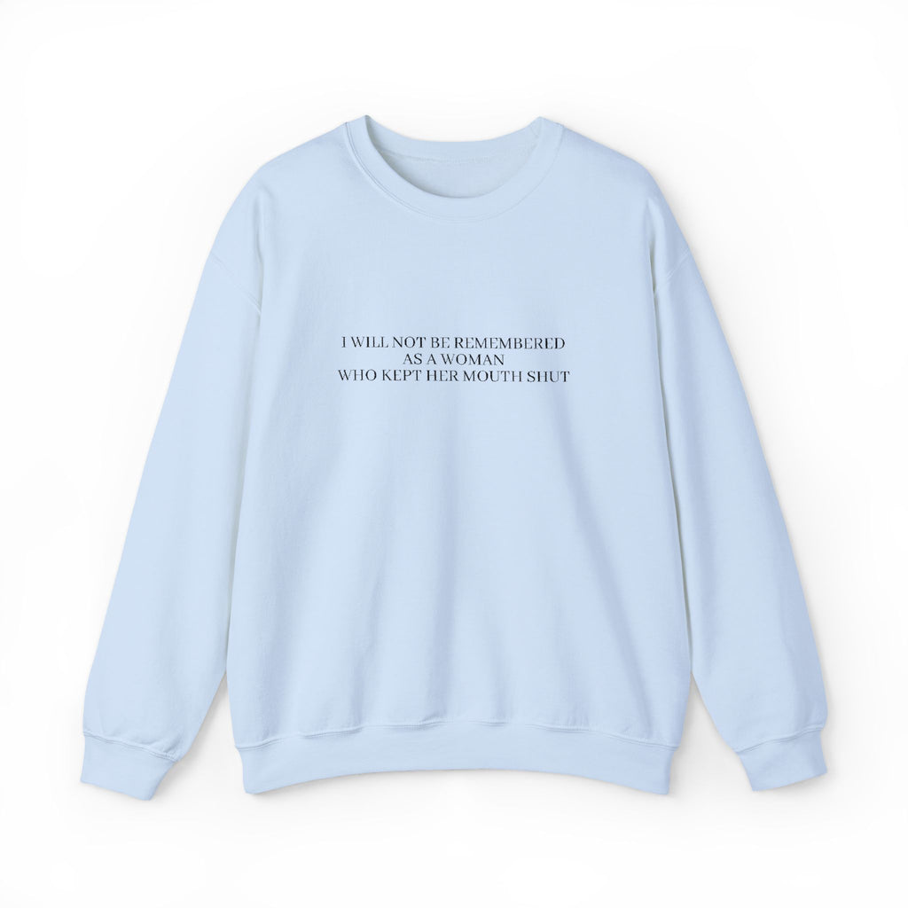 White Minimalist Crewneck Sweatshirt with Subtle Quote Print