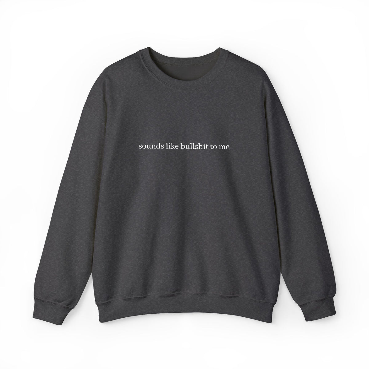 Minimal White Crewneck Sweatshirt — Subtle Center Script Design