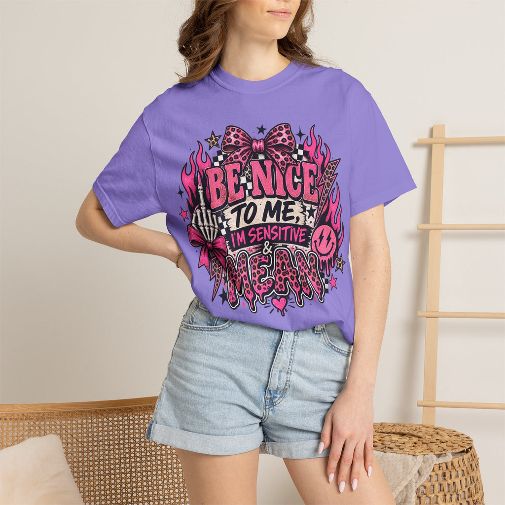 Be Nice To Me I'm Sensitive & Mean T-Shirt — Cute Punk Graphic Tee