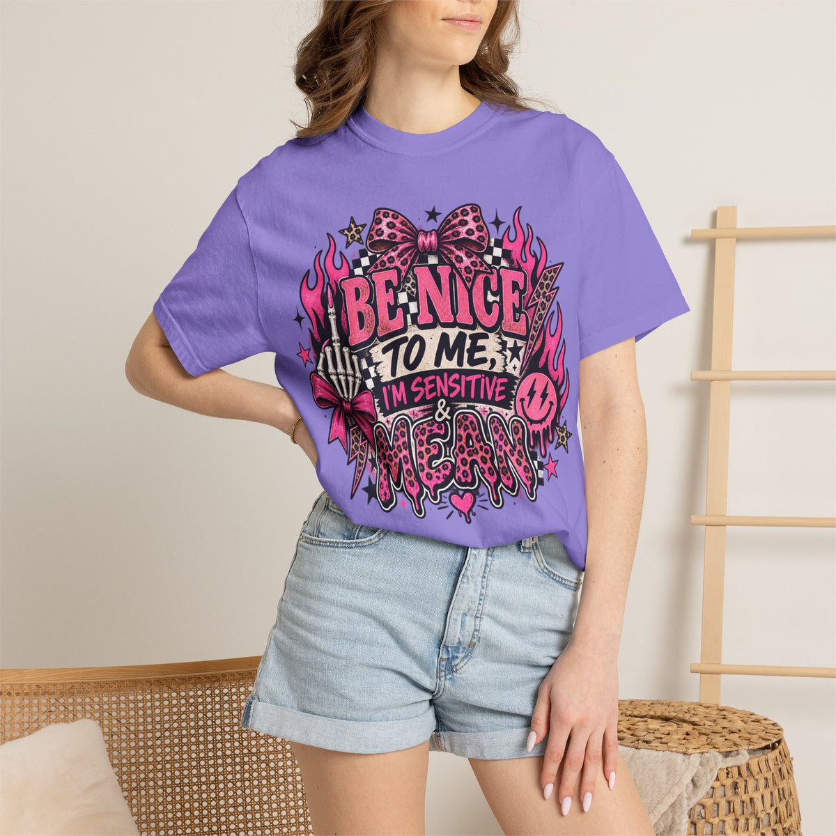 Be Nice To Me I'm Sensitive & Mean T-Shirt — Cute Punk Graphic Tee