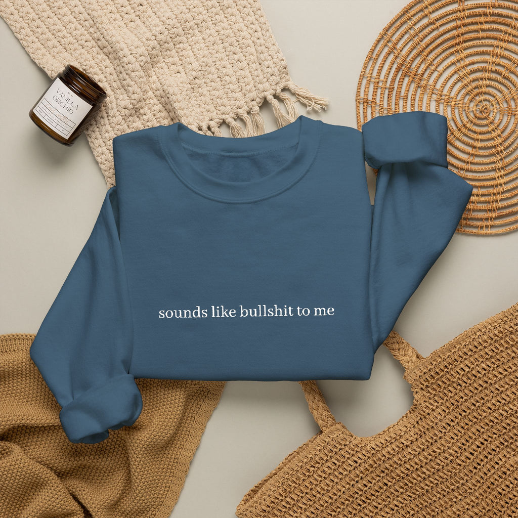 Minimal White Crewneck Sweatshirt — Subtle Center Script Design
