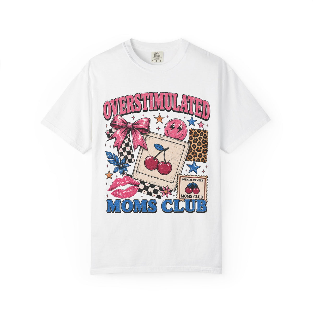 Overstimulated Moms Club T-Shirt — Retro Cherry Graphic Tee