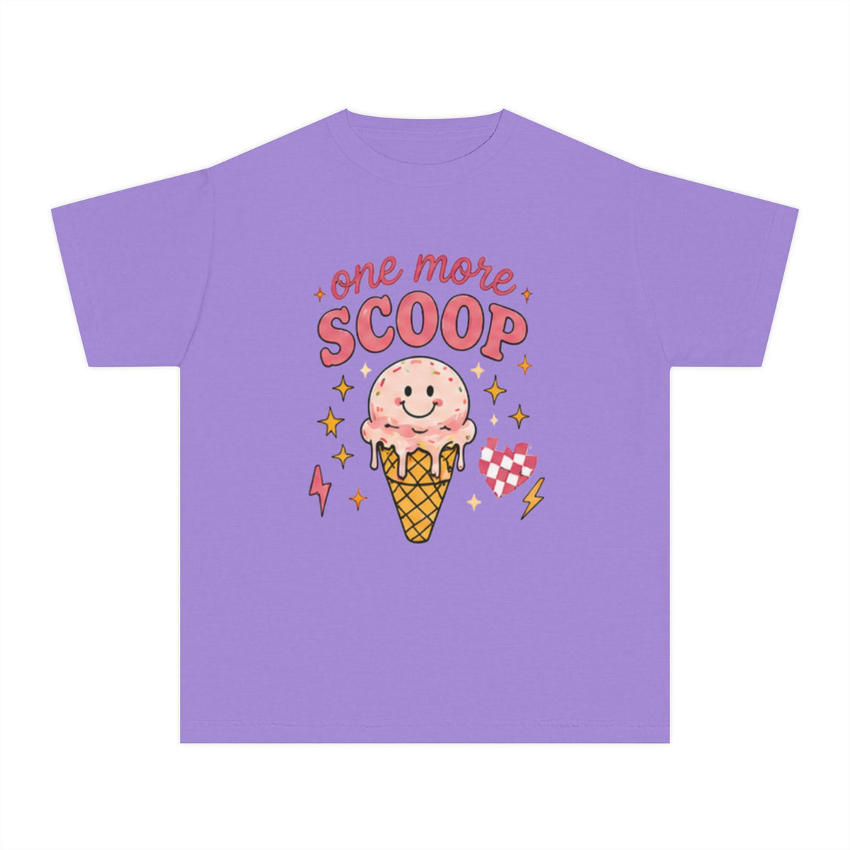 One More Scoop Youth Tee — Cute Ice Cream Graphic T-Shirt for Kids