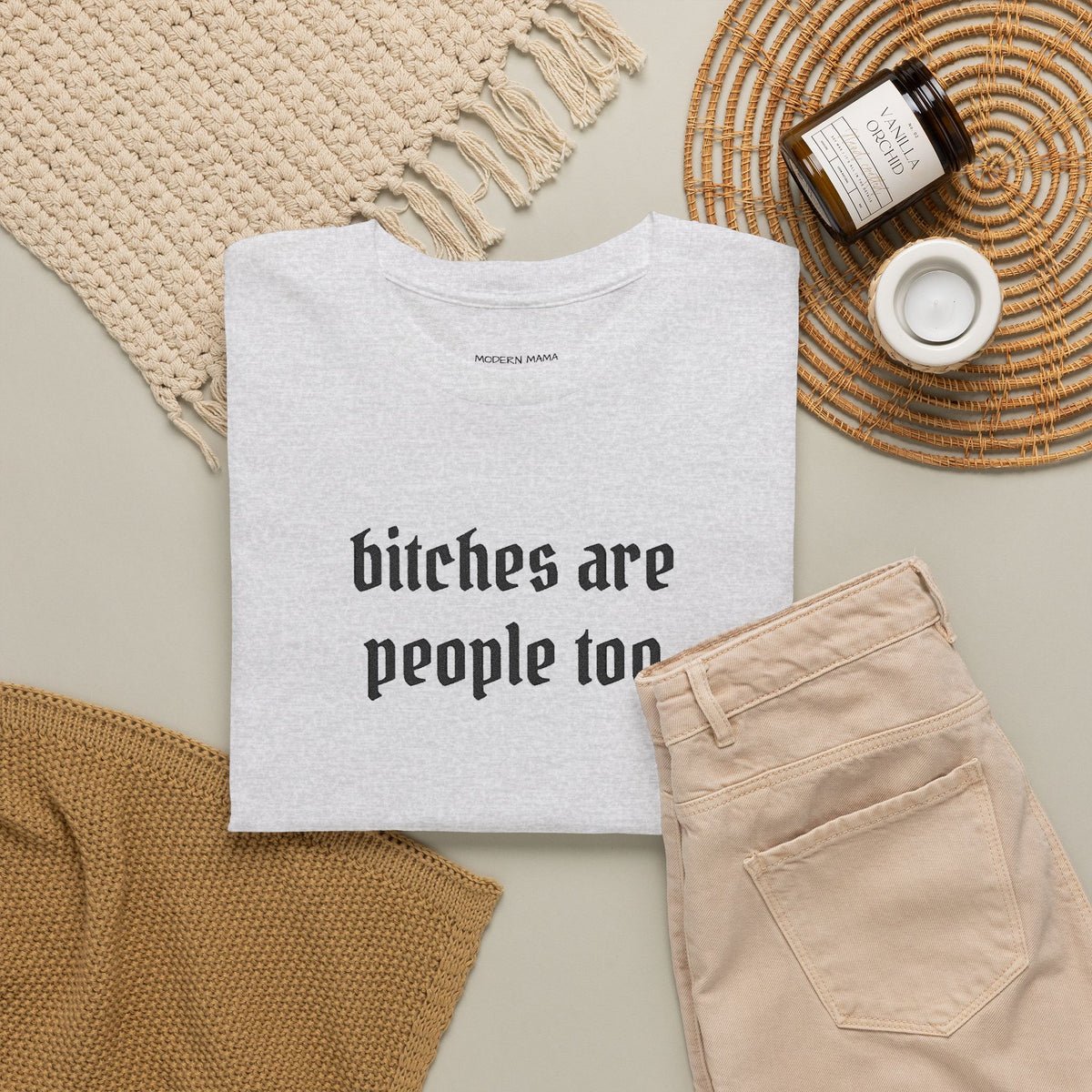 Graphic Tee — "bitches are people too" Feminist Statement Shirt