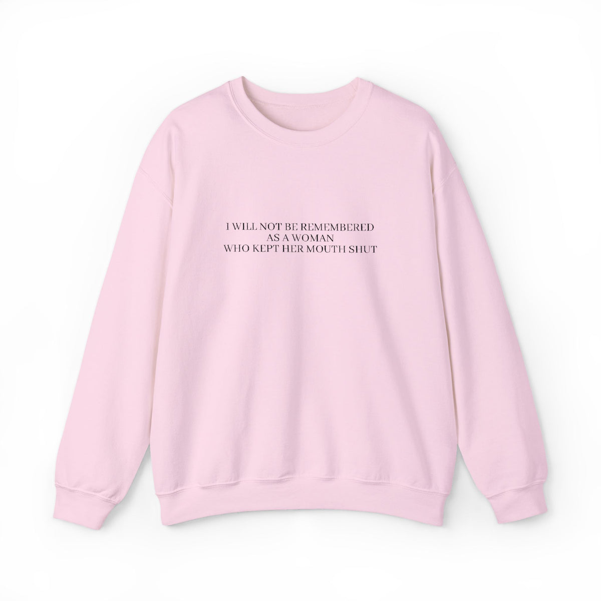 White Minimalist Crewneck Sweatshirt with Subtle Quote Print