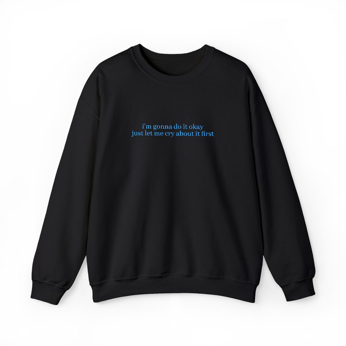 Minimalist Blue Script Crewneck Sweatshirt