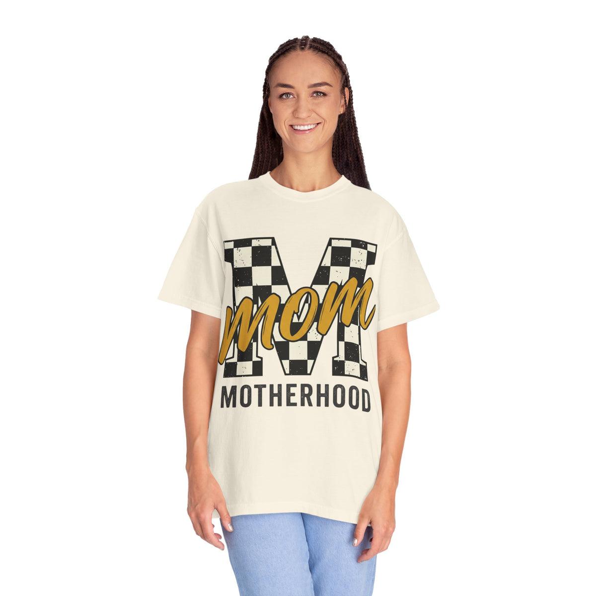 Mom Motherhood T-Shirt — Checker M Graphic Tee for Moms