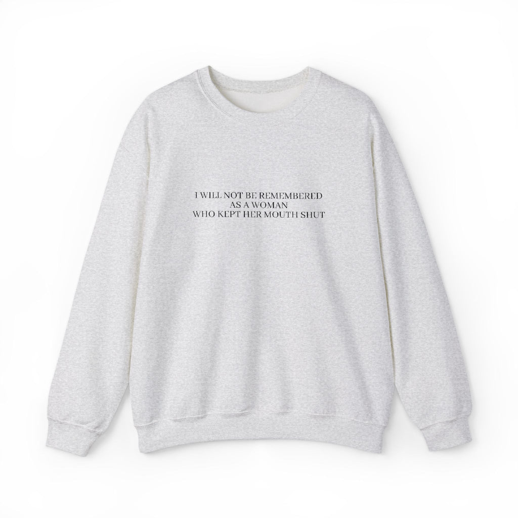 White Minimalist Crewneck Sweatshirt with Subtle Quote Print