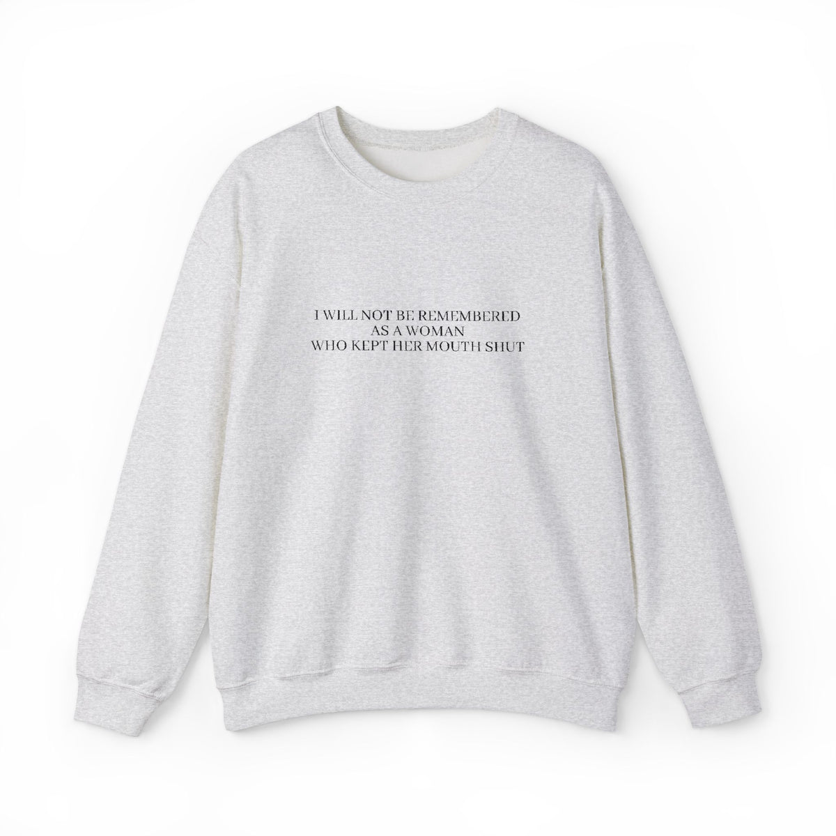 White Minimalist Crewneck Sweatshirt with Subtle Quote Print