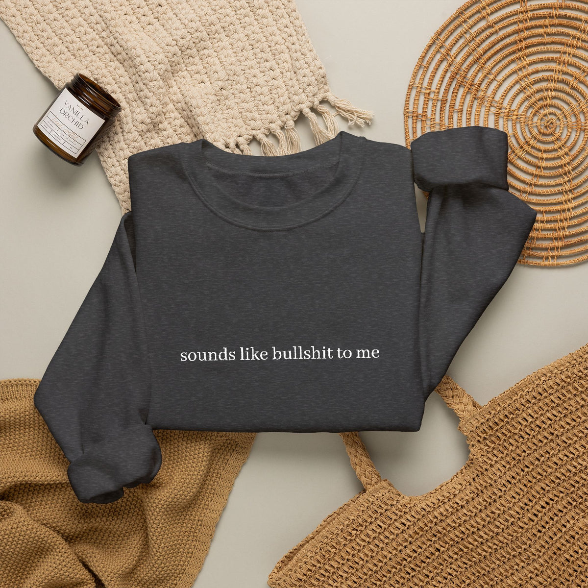 Minimal White Crewneck Sweatshirt — Subtle Center Script Design