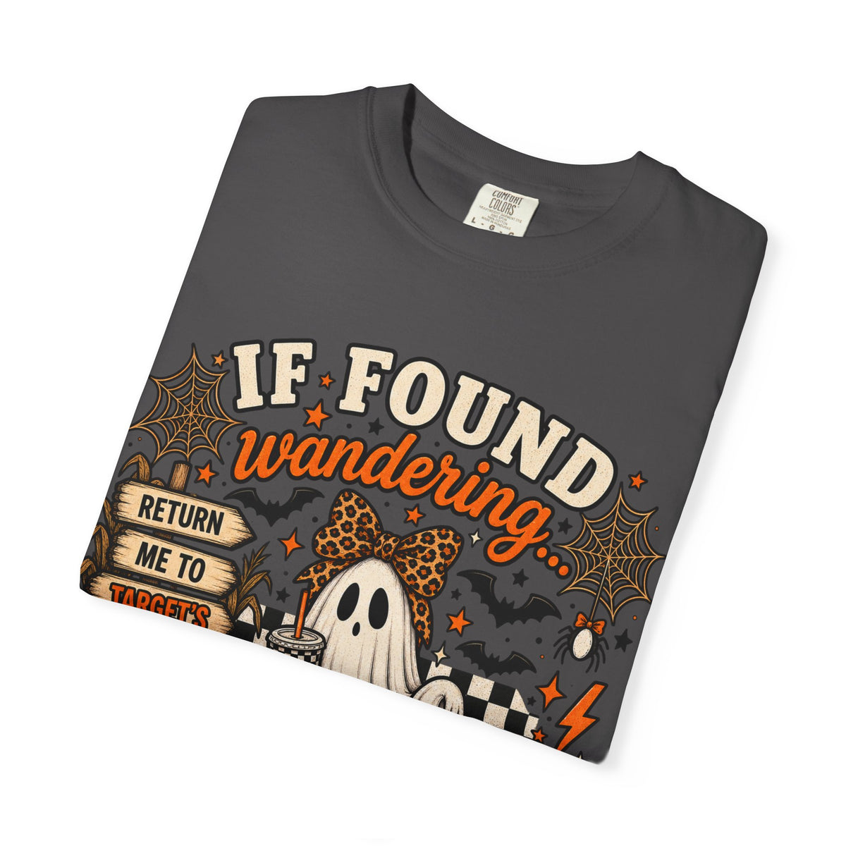 Halloween Ghost T-Shirt — "If Found Wandering" Cute Spooky Graphic Tee