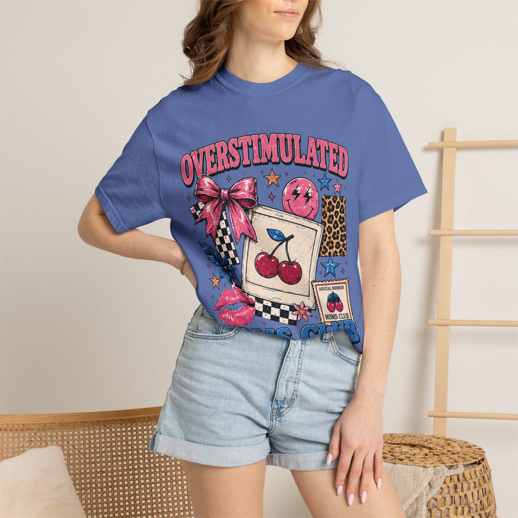 Overstimulated Moms Club T-Shirt — Retro Cherry Graphic Tee