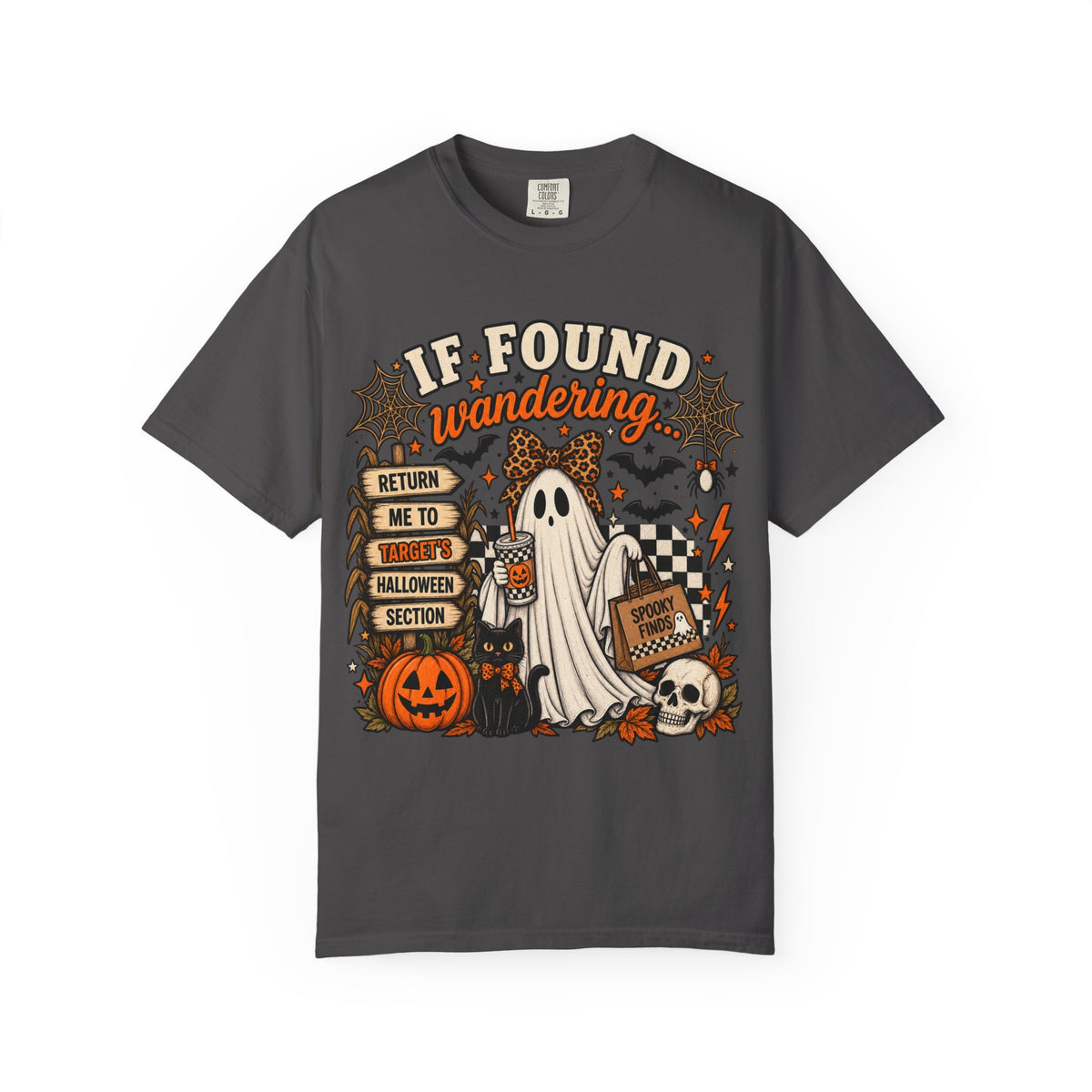 Halloween Ghost T-Shirt — "If Found Wandering" Cute Spooky Graphic Tee