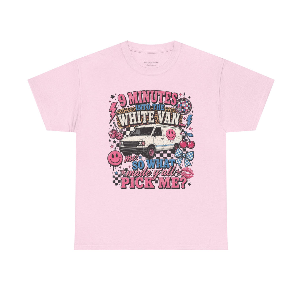White Van Tee - "9 Minutes in the White Van" Retro Graphic T-Shirt
