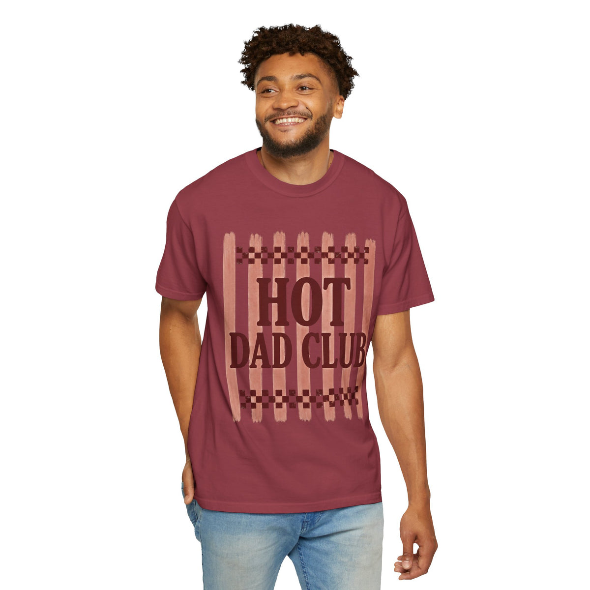 Hot Dad Club T-Shirt — Retro Check Fathers' Day Tee