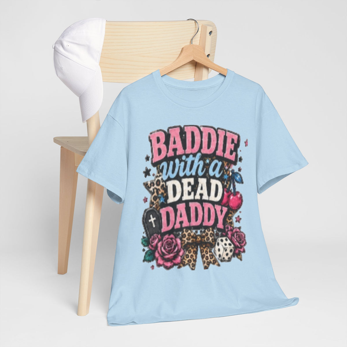 Baddie With a Dead Daddy Tee — Edgy Gothic Floral Graphic T‑Shirt