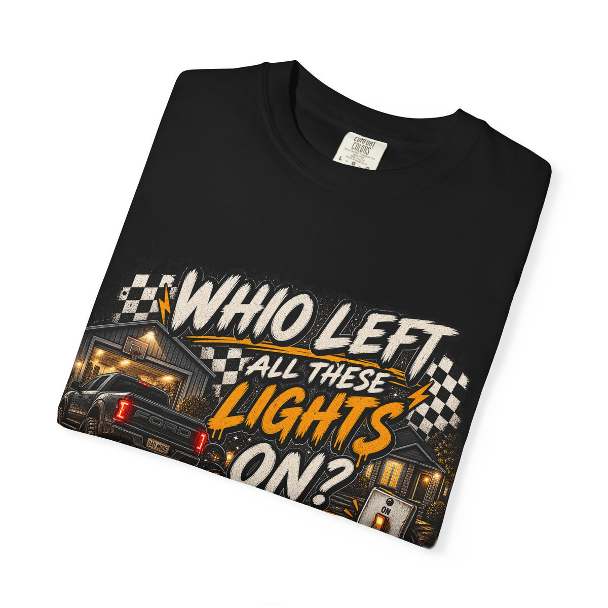 T-Shirt — 'Who Left All These Lights On?' RV Camper Graphic Tee
