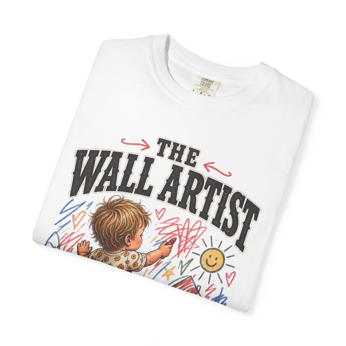 T-Shirt — "The Wall Artist" Kids Crayon Drawing Tee